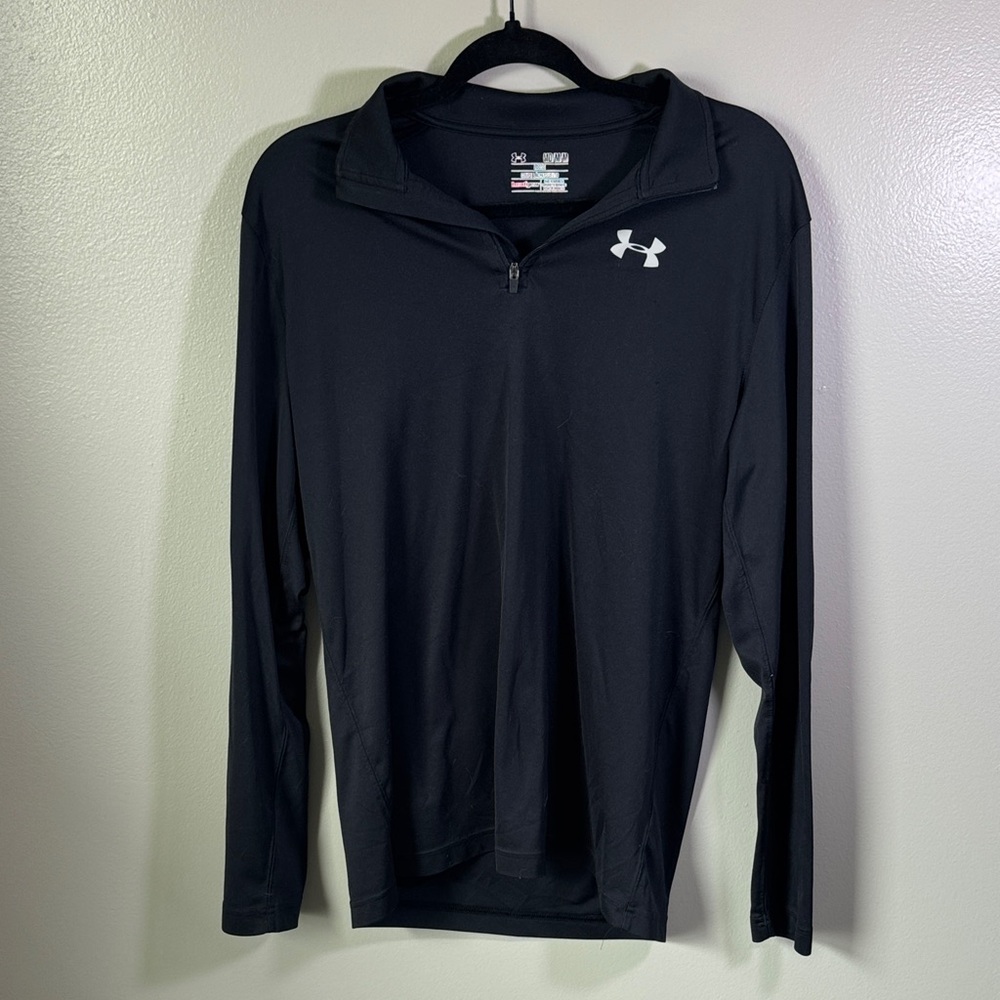 Men’s Loose Fit Under Armour Black Quarter-Zip Pullover Size M